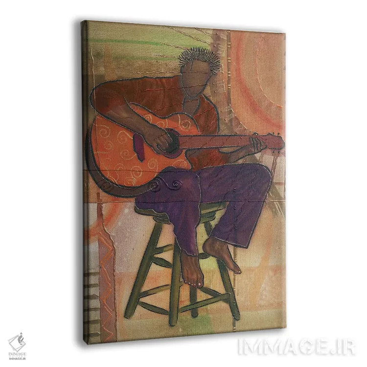 تابلو دکوراتیو آقای گیتاریست اثر فرد اودل - نمای پرسپکتیو محصول