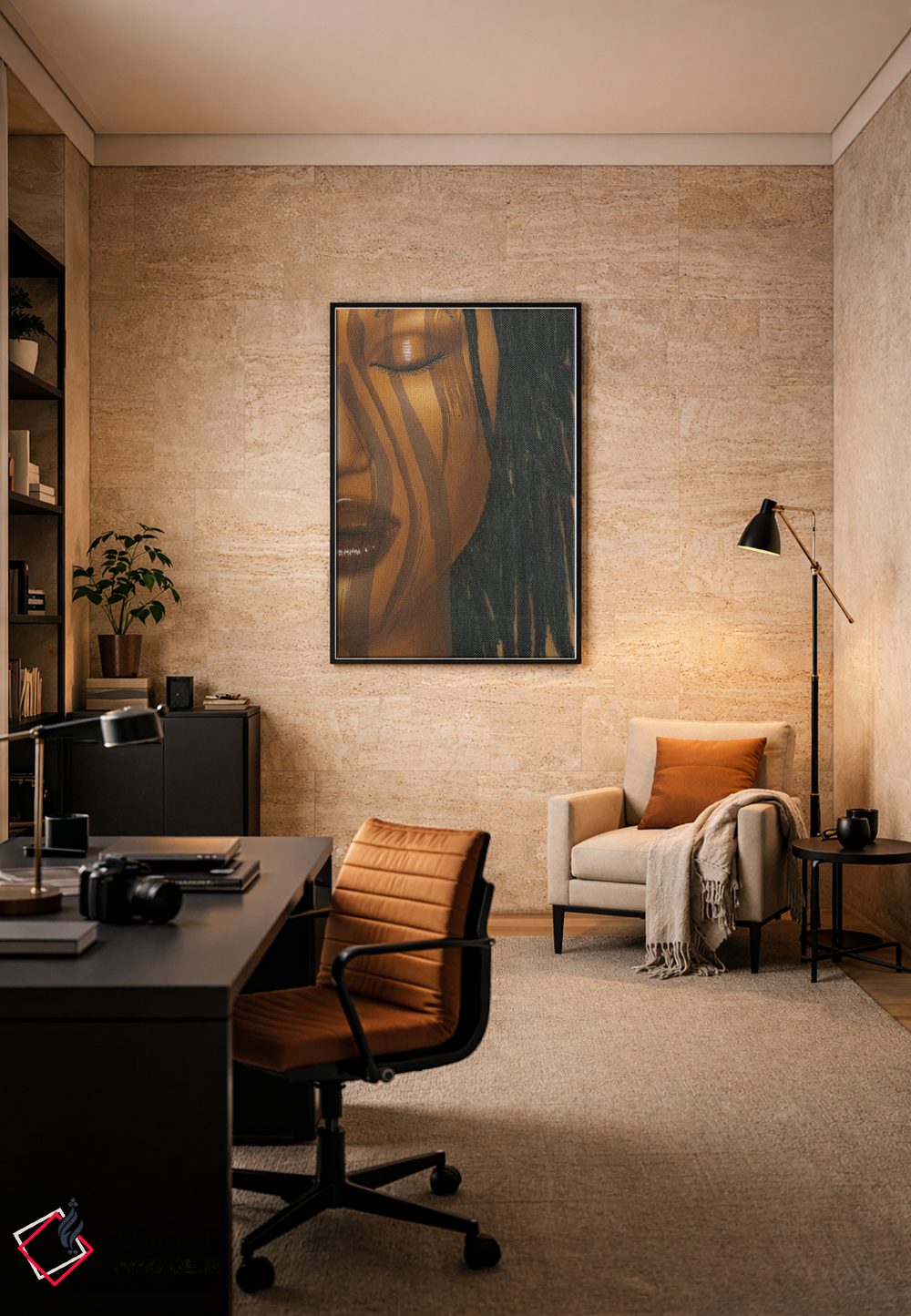 تابلو دکوراتیو ببر ماده اثر فرد اودل - D6B