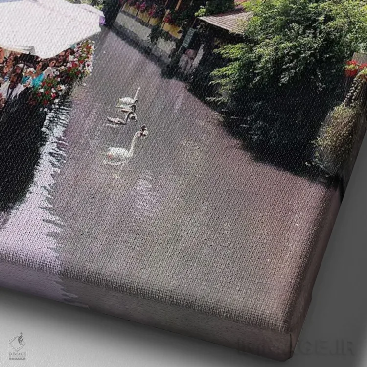 تابلو دکوراتیو غروب صورتی یک عمر، کولمار، فرانسه اثر فلوریان اولبرشتس - نمای نزدیک بافت بوم