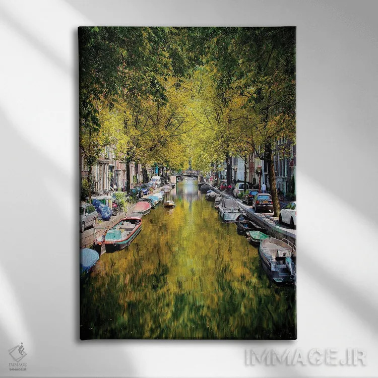 تابلو دکوراتیو لنگر وزنی در تونل درختی، آمستردام اثر فلوریان اولبرشتس - نمای روبهرو روی دیوار