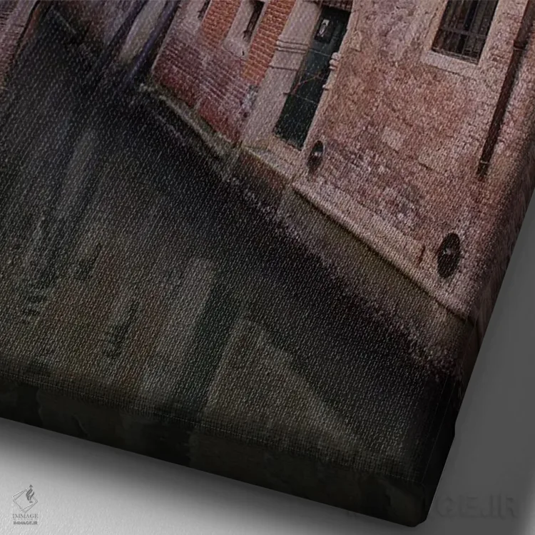 تابلو دکوراتیو کانال ونیز اثر فلوریان اولبرشتس - نمای نزدیک بافت بوم