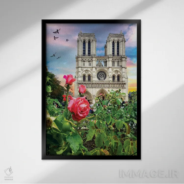 تابلو دکوراتیو نماد جدیدی از تولدی دوباره اثر فلوریان اولبرشتس - نمای قابدار مشکی