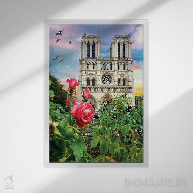 تابلو دکوراتیو نماد جدیدی از تولدی دوباره اثر فلوریان اولبرشتس - نمای قابدار سفید