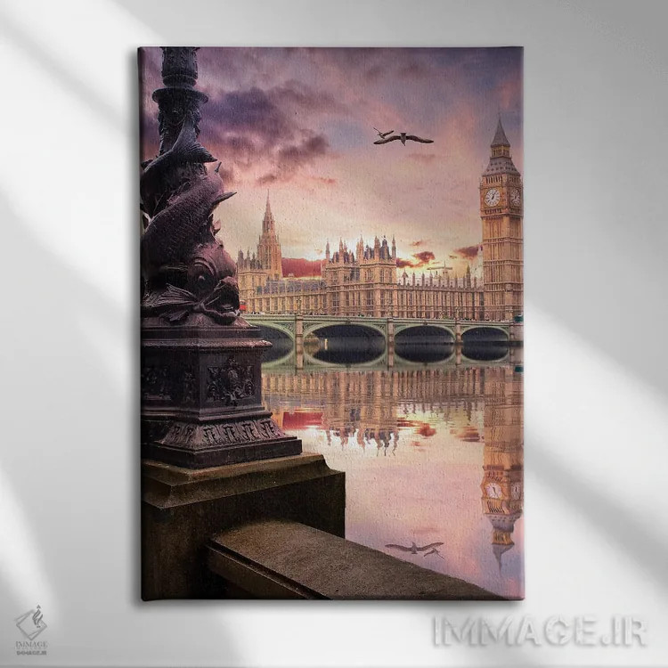 تابلو دکوراتیو زمانی که لندن سخن می گوید اثر فلوریان اولبرشتس - نمای روبهرو روی دیوار