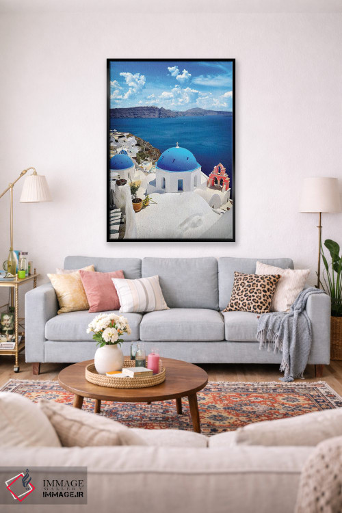 تابلو دکوراتیو سقفی به رنگ آسمان، اویا، سانتورینی، یونان اثر فلوریان اولبرشتس - D1B