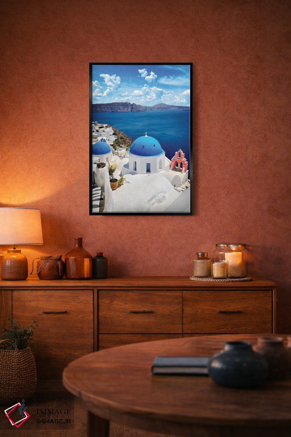 تابلو دکوراتیو سقفی به رنگ آسمان، اویا، سانتورینی، یونان اثر فلوریان اولبرشتس - D4B