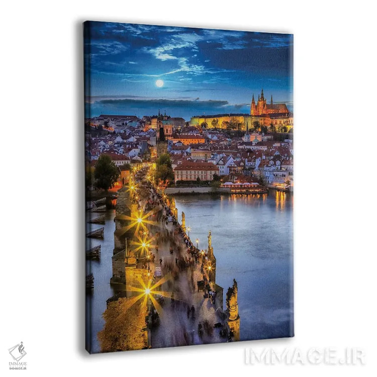 تابلو دکوراتیو شب پراگ اثر فلوریان اولبرشتس - نمای پرسپکتیو محصول