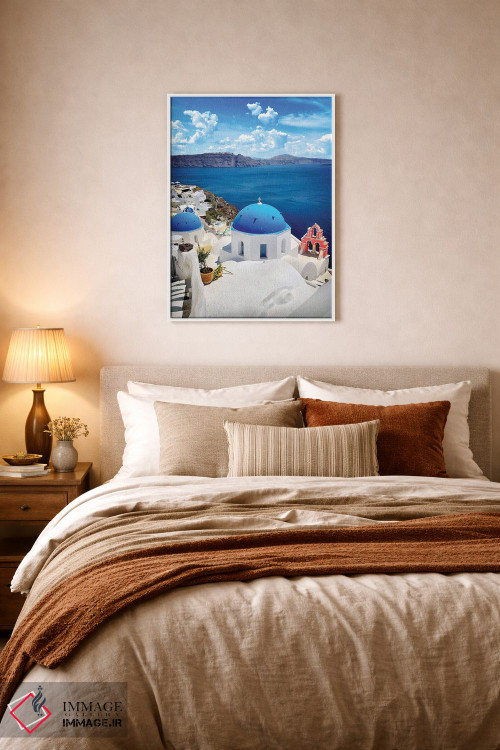 تابلو دکوراتیو سقفی به رنگ آسمان، اویا، سانتورینی، یونان اثر فلوریان اولبرشتس - D5W