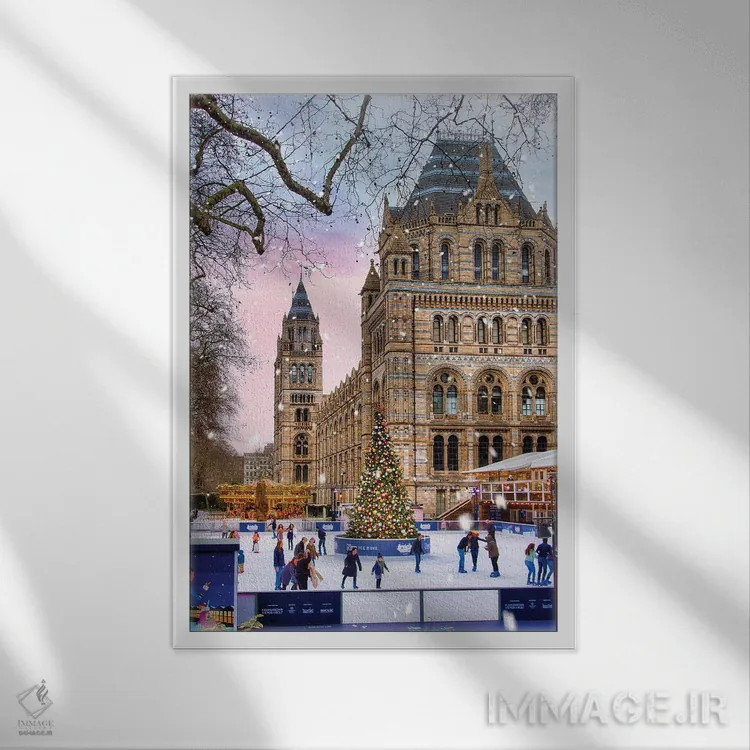 تابلو دکوراتیو زمستان در لندن اثر فلوریان اولبرشتس - نمای قابدار سفید