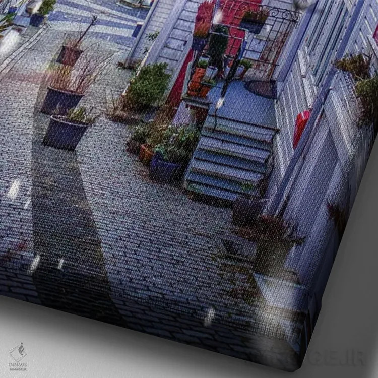 تابلو دکوراتیو برگن، نروژ اثر فلوریان اولبرشتس - نمای نزدیک بافت بوم