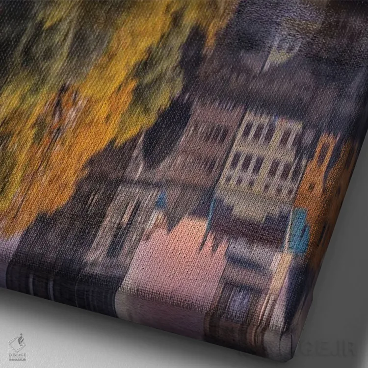 تابلو دکوراتیو پراگ اثر فلوریان اولبرشتس - نمای نزدیک بافت بوم