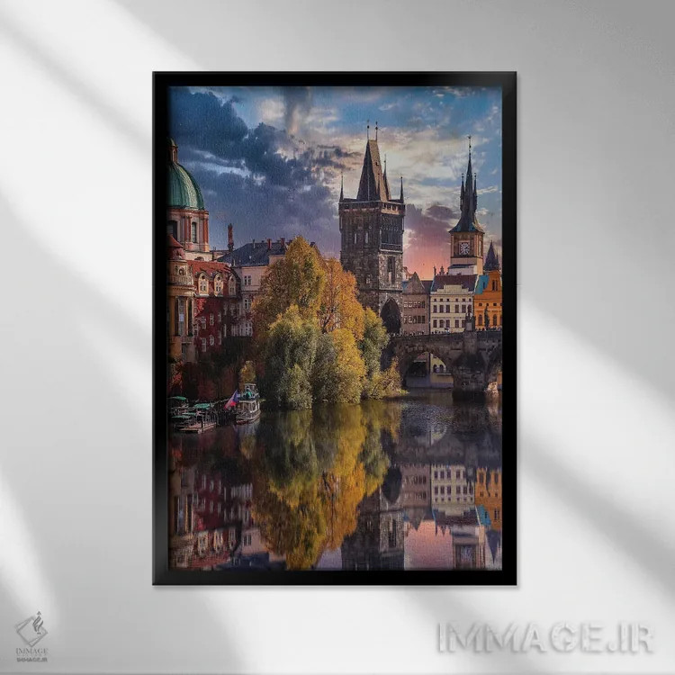 تابلو دکوراتیو پراگ اثر فلوریان اولبرشتس - نمای قابدار مشکی