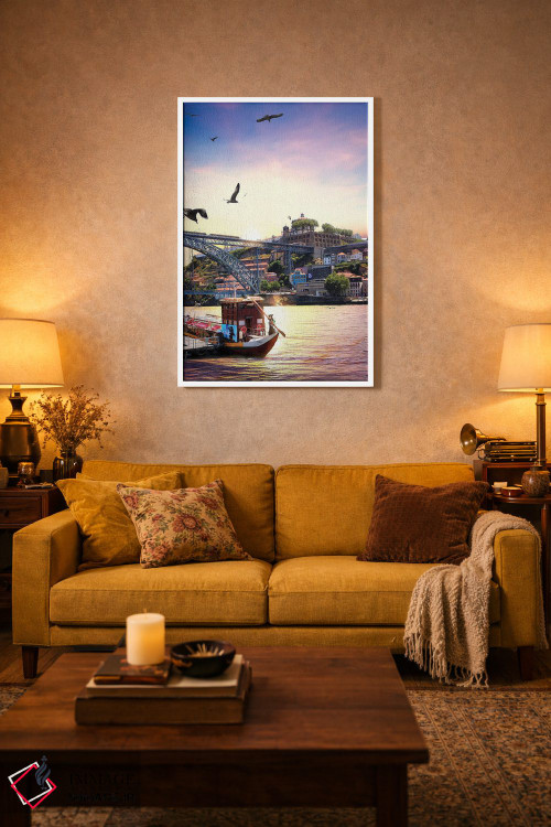 تابلو دکوراتیو زمانی که آب، زمین و هوا برای غروب در پورتو به هم می رس… اثر فلوریان اولبرشتس - D3W