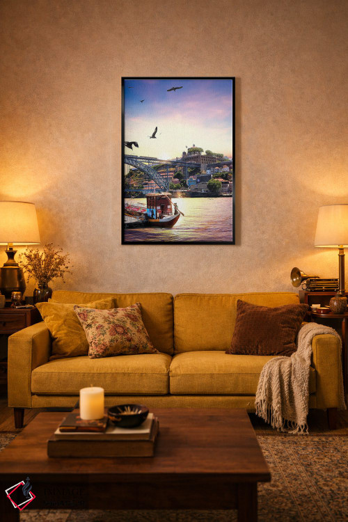 تابلو دکوراتیو زمانی که آب، زمین و هوا برای غروب در پورتو به هم می رس… اثر فلوریان اولبرشتس - D4B