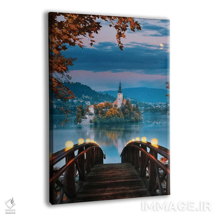 تابلو دکوراتیو دریاچه بلد، اسلوونی اثر فلوریان اولبرشتس - نمای پرسپکتیو محصول