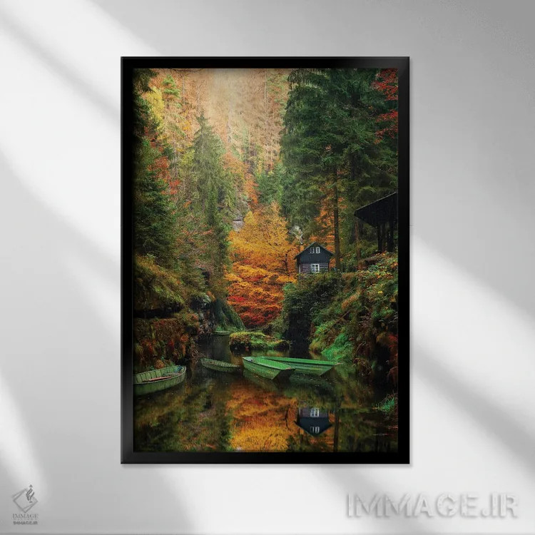 تابلو دکوراتیو سوئیس بوهمی اثر فلوریان اولبرشتس - نمای قابدار مشکی