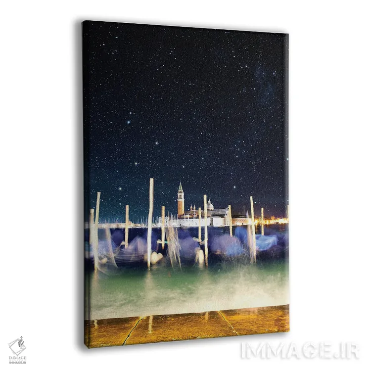 تابلو دکوراتیو گوندولاها هرگز در ونیز نمی خوابند اثر فلوریان اولبرشتس - نمای پرسپکتیو محصول