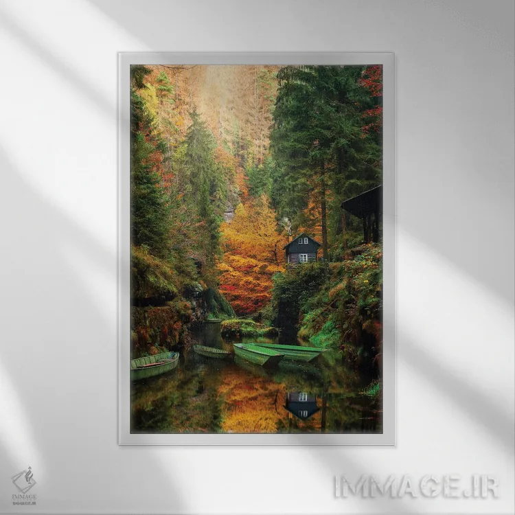 تابلو دکوراتیو سوئیس بوهمی اثر فلوریان اولبرشتس - نمای قابدار سفید