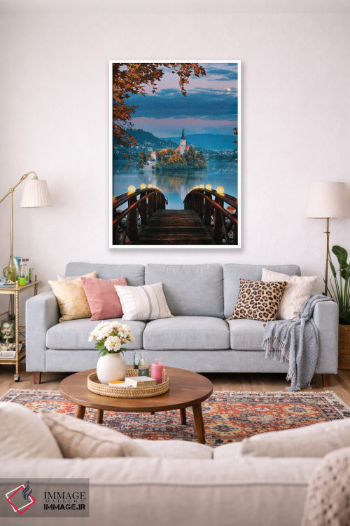 تابلو دکوراتیو دریاچه بلد، اسلوونی اثر فلوریان اولبرشتس - D1W