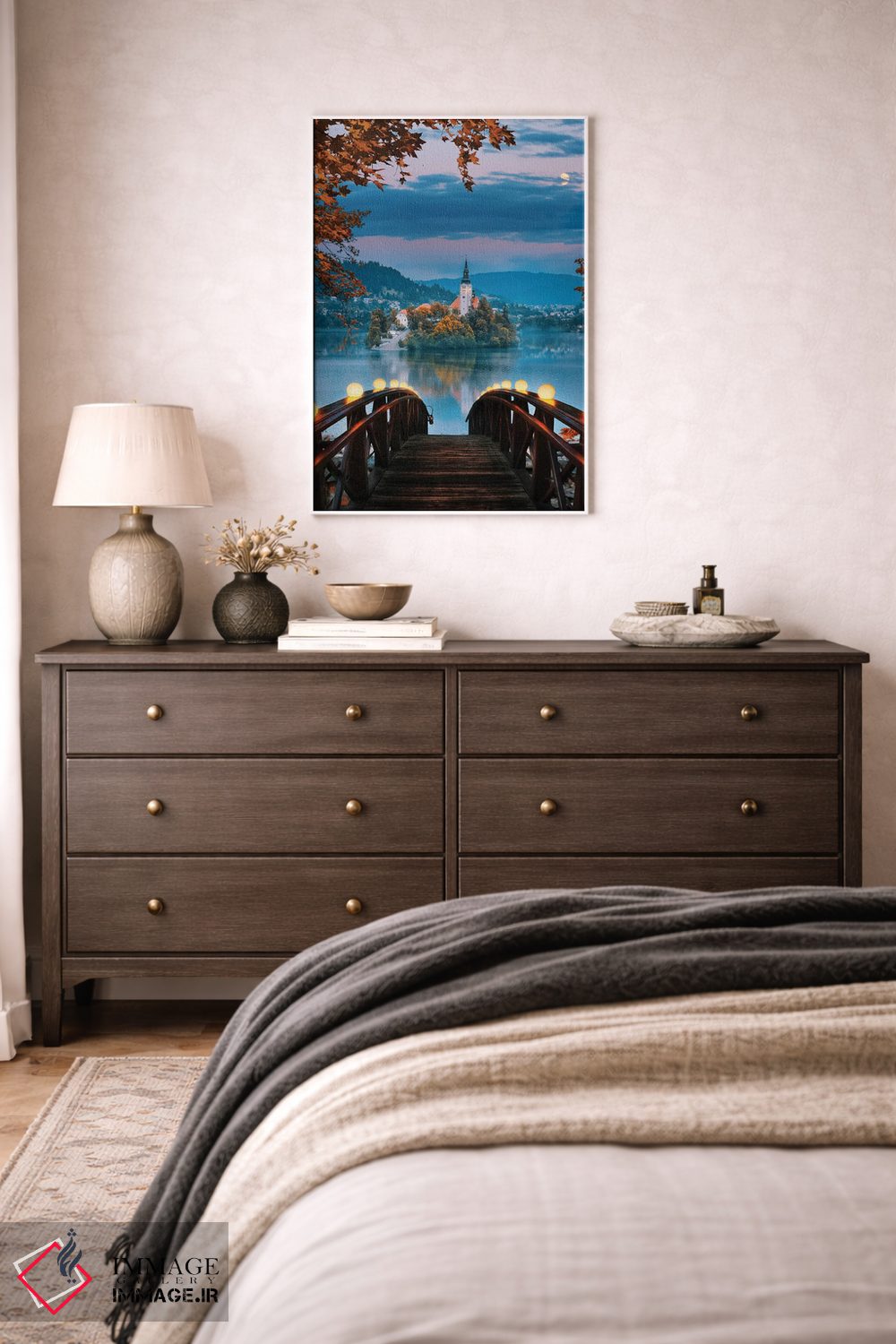تابلو دکوراتیو دریاچه بلد، اسلوونی اثر فلوریان اولبرشتس - D3W