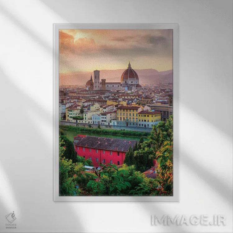 تابلو دکوراتیو پرتره فلورانس، ایتالیا اثر فلوریان اولبرشتس - نمای قابدار سفید