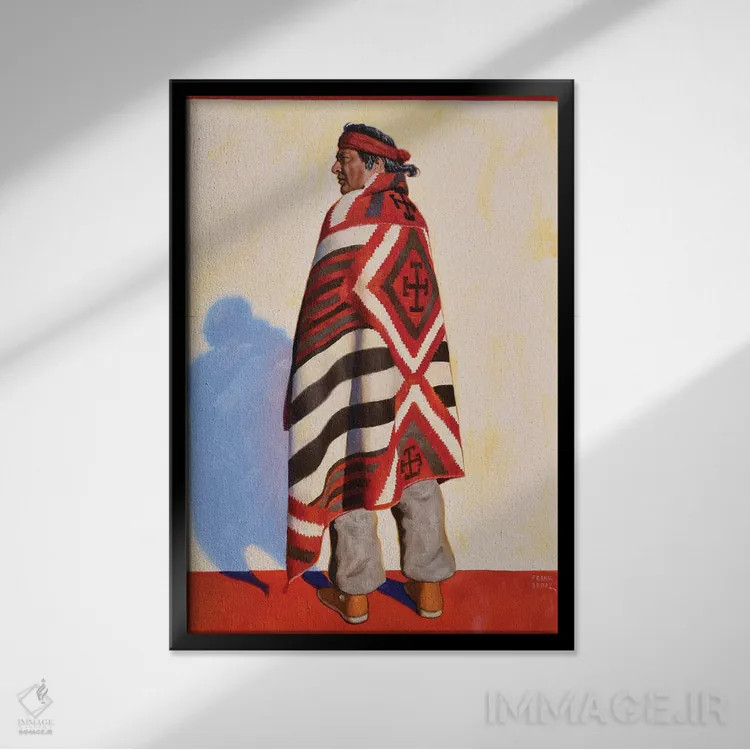 تابلو دکوراتیو رئیس ناواهو اثر فرانک اورداز - نمای قابدار مشکی