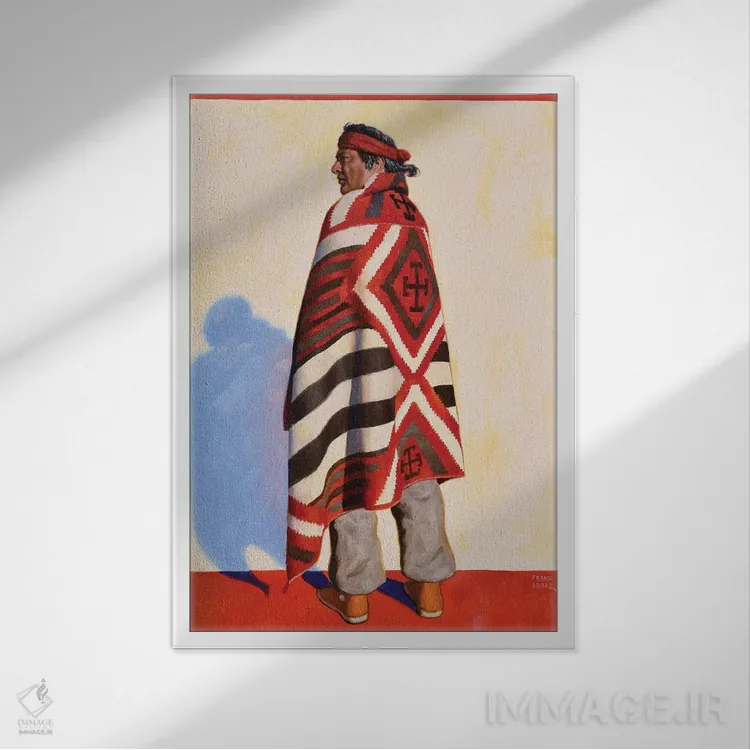 تابلو دکوراتیو رئیس ناواهو اثر فرانک اورداز - نمای قابدار سفید