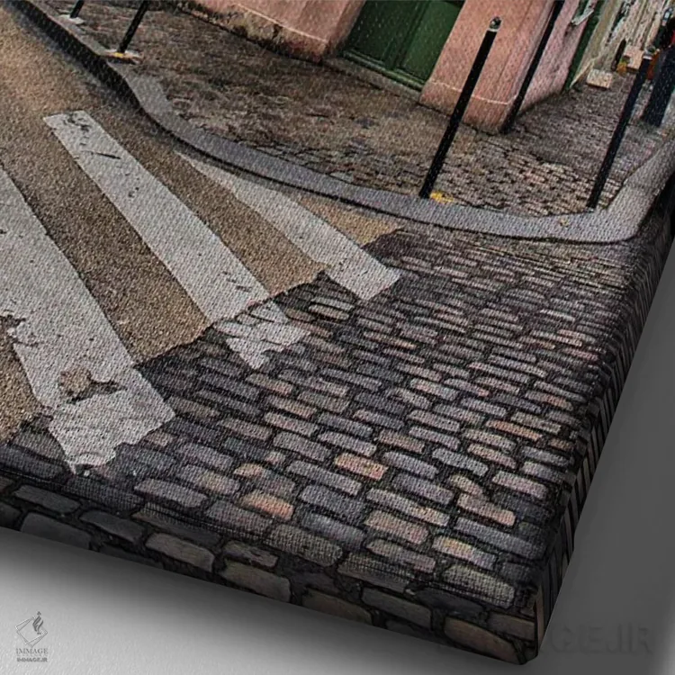 تابلو دکوراتیو خانه صورتی، مونمارتر، پاریس اثر فلوریان اولبرشتس - نمای نزدیک بافت بوم