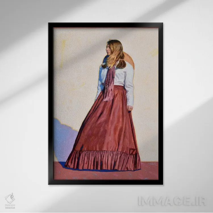 تابلو دکوراتیو رز دشتی اثر فرانک اورداز - نمای قابدار مشکی