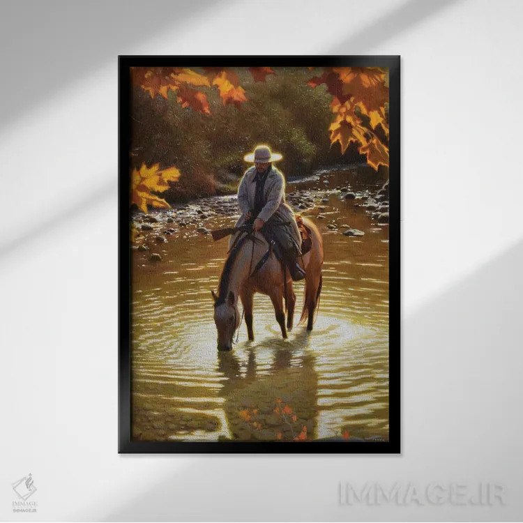 تابلو دکوراتیو بهاری در پاییز اثر فرانک اورداز - نمای قابدار مشکی