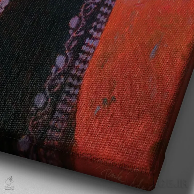 تابلو دکوراتیو من به روستا می روم اثر فرانک اورداز - نمای نزدیک بافت بوم