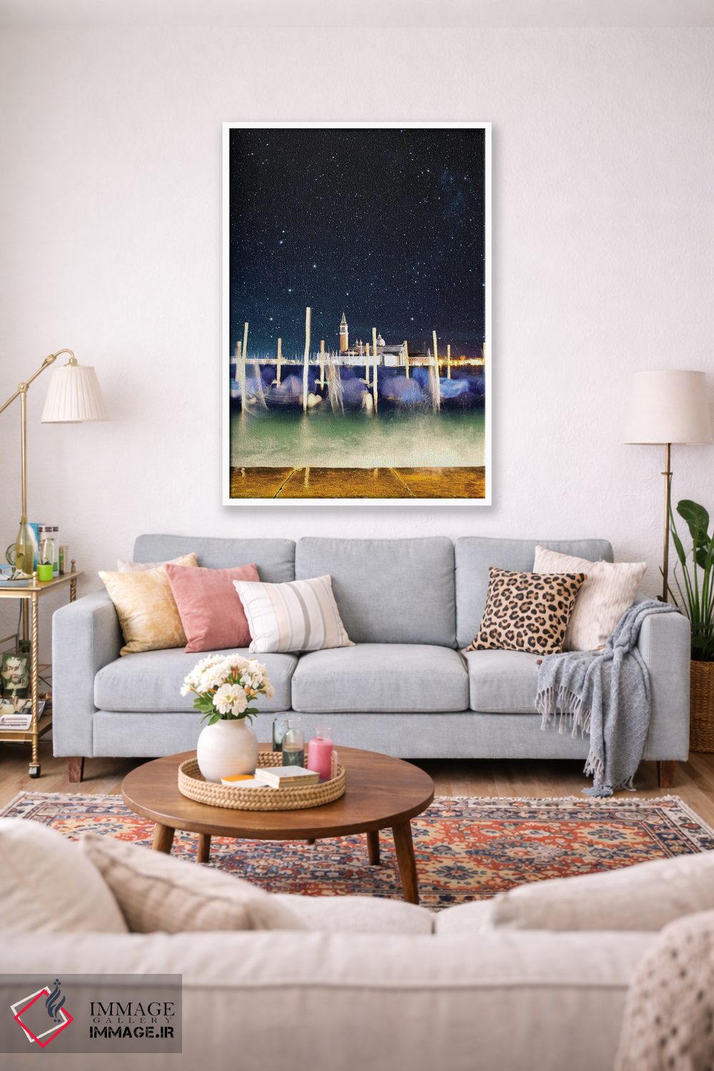 تابلو دکوراتیو گوندولاها هرگز در ونیز نمی خوابند اثر فلوریان اولبرشتس - D1W