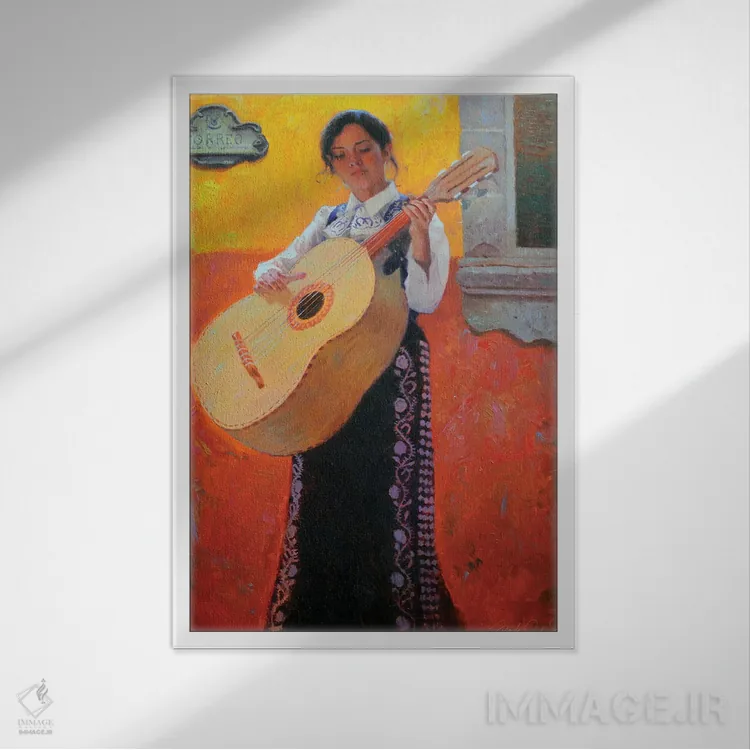 تابلو دکوراتیو من به روستا می روم اثر فرانک اورداز - نمای قابدار سفید