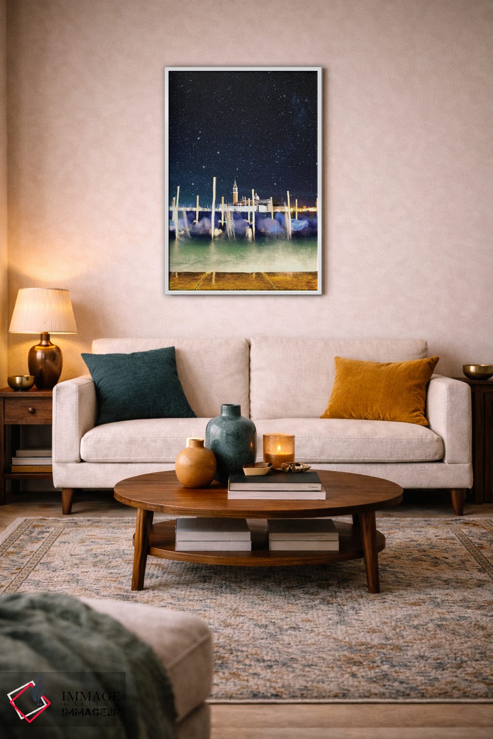 تابلو دکوراتیو گوندولاها هرگز در ونیز نمی خوابند اثر فلوریان اولبرشتس - D3W