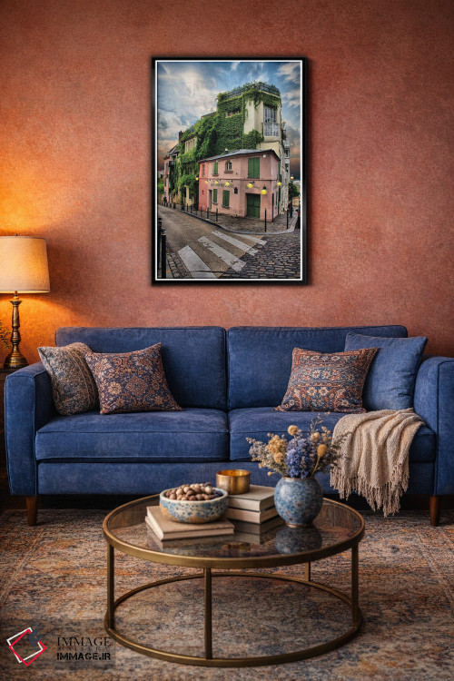 تابلو دکوراتیو خانه صورتی، مونمارتر، پاریس اثر فلوریان اولبرشتس - D4B