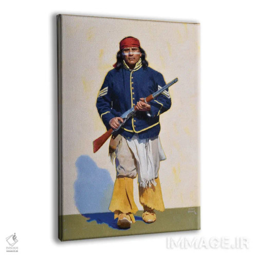 تابلو دکوراتیو رئیس آپاچی اثر فرانک اورداز - نمای پرسپکتیو محصول