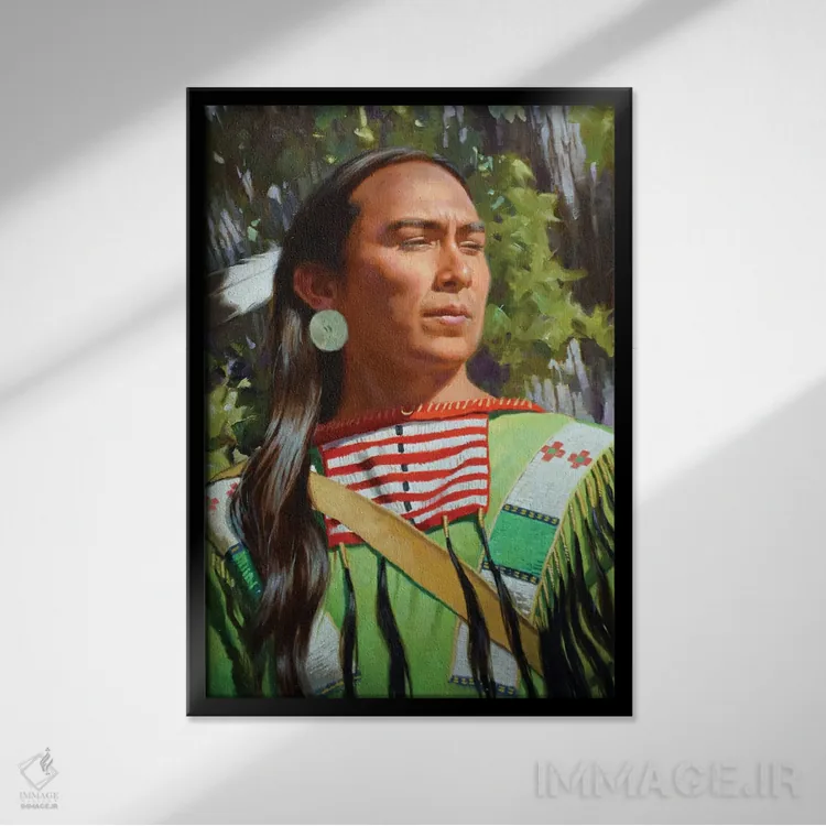 تابلو دکوراتیو تیرانداز چاین اثر فرانک اورداز - نمای قابدار مشکی