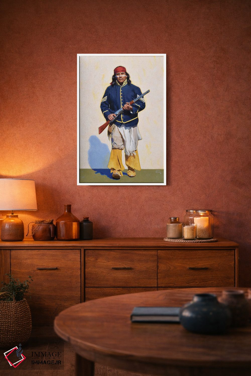 تابلو دکوراتیو رئیس آپاچی اثر فرانک اورداز - D3W