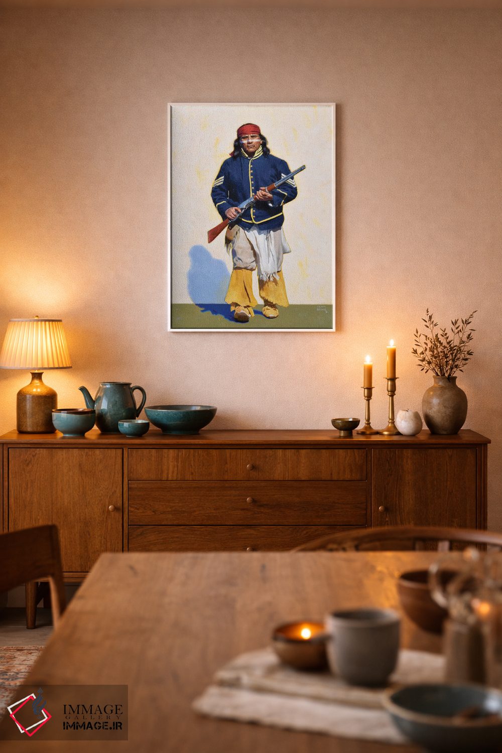 تابلو دکوراتیو رئیس آپاچی اثر فرانک اورداز - D5W