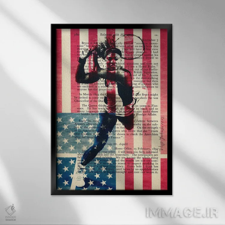 تابلو دکوراتیو سرنا ویلیامز اثر فیلیپو ایمبریگی - نمای قابدار مشکی