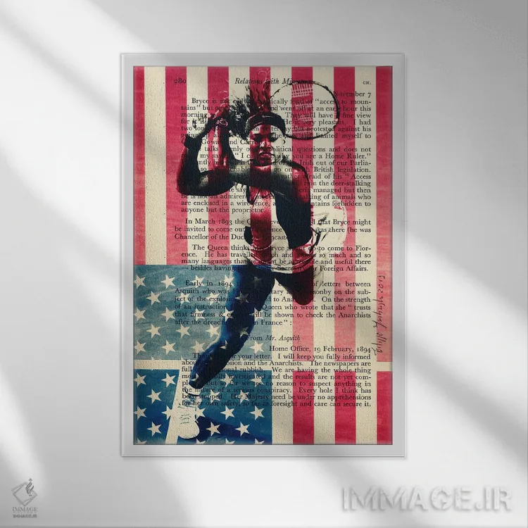 تابلو دکوراتیو سرنا ویلیامز اثر فیلیپو ایمبریگی - نمای قابدار سفید