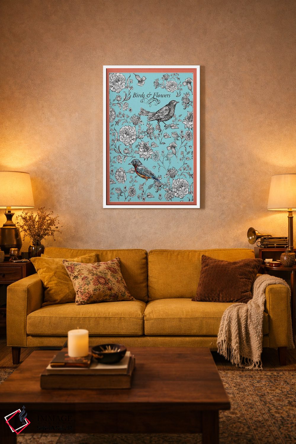 تابلو دکوراتیو پرندگان و گل ها اثر فانیتسا پترو - D1W