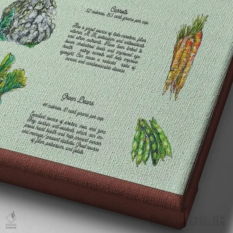 تابلو دکوراتیو سبزیجات اثر فانیتسا پترو - نمای نزدیک بافت بوم