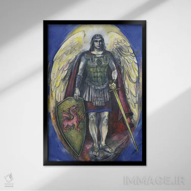 تابلو دکوراتیو هفت فرشته مقرب اثر فانیتسا پترو - نمای قابدار مشکی