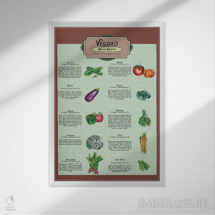 تابلو دکوراتیو سبزیجات اثر فانیتسا پترو - نمای قابدار سفید