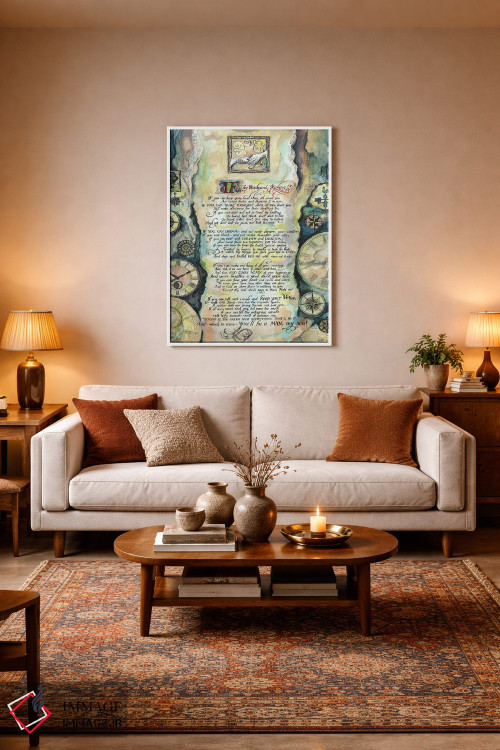 تابلو دکوراتیو خوشنویسی شعر "اگر" اثر رودیارد کیپلینگ - D2W