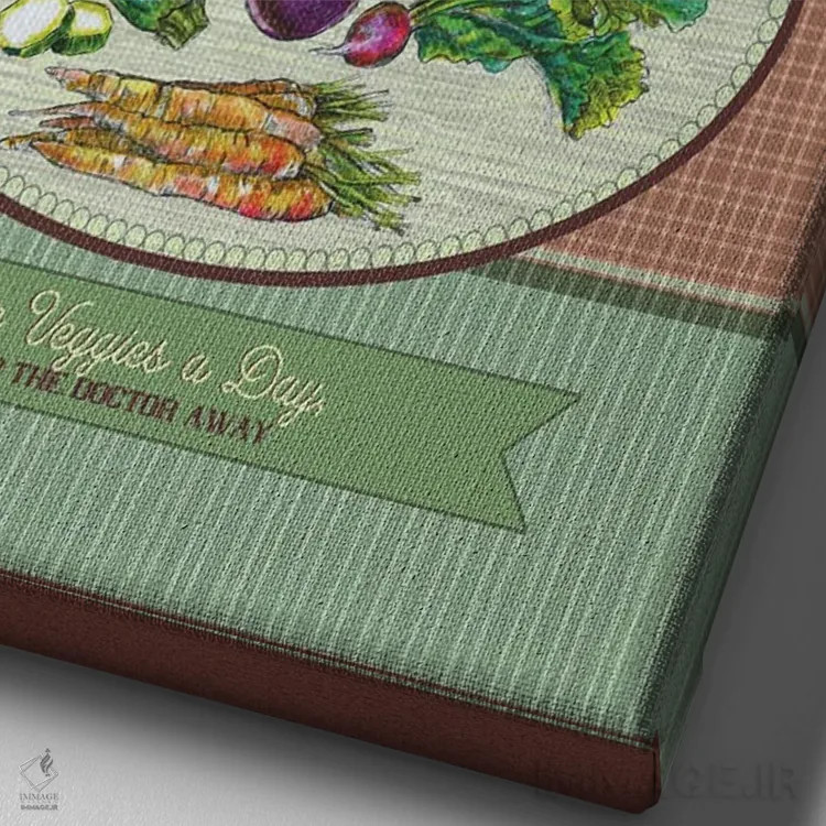 تابلو دکوراتیو سبزیجاتت را بخور اثر فانیتسا پترو - نمای نزدیک بافت بوم