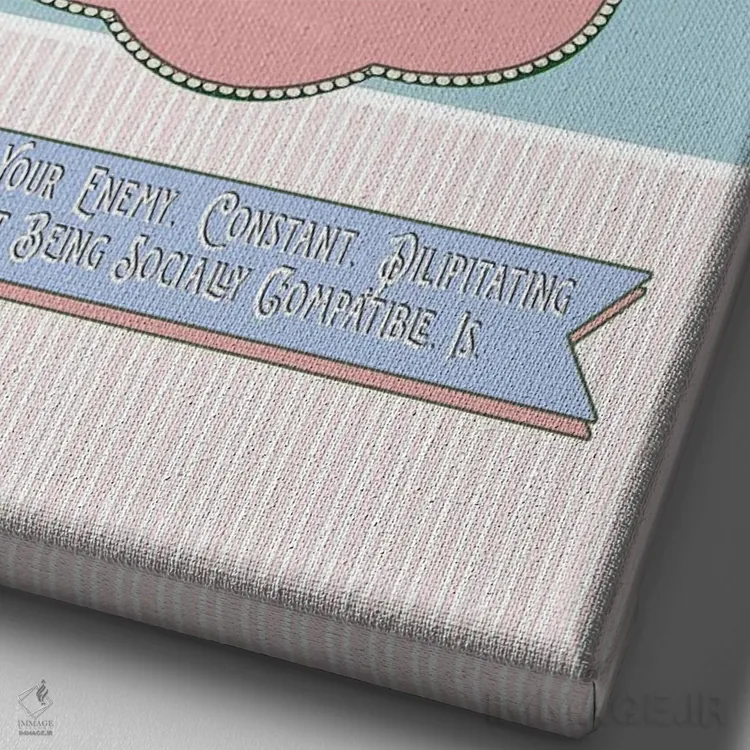 تابلو دکوراتیو پوستر رترو آشپزخانه اثر فانیتسا پترو - نمای نزدیک بافت بوم