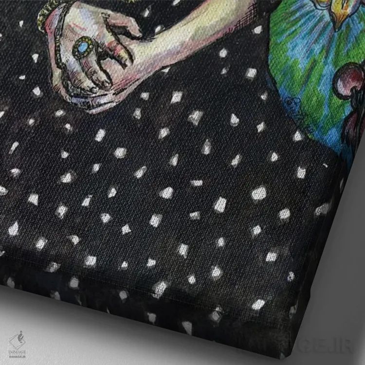 تابلو دکوراتیو فریدا اثر فانیتسا پترو - نمای نزدیک بافت بوم