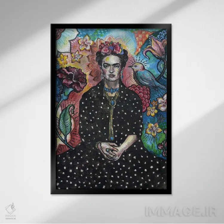 تابلو دکوراتیو فریدا اثر فانیتسا پترو - نمای قابدار مشکی